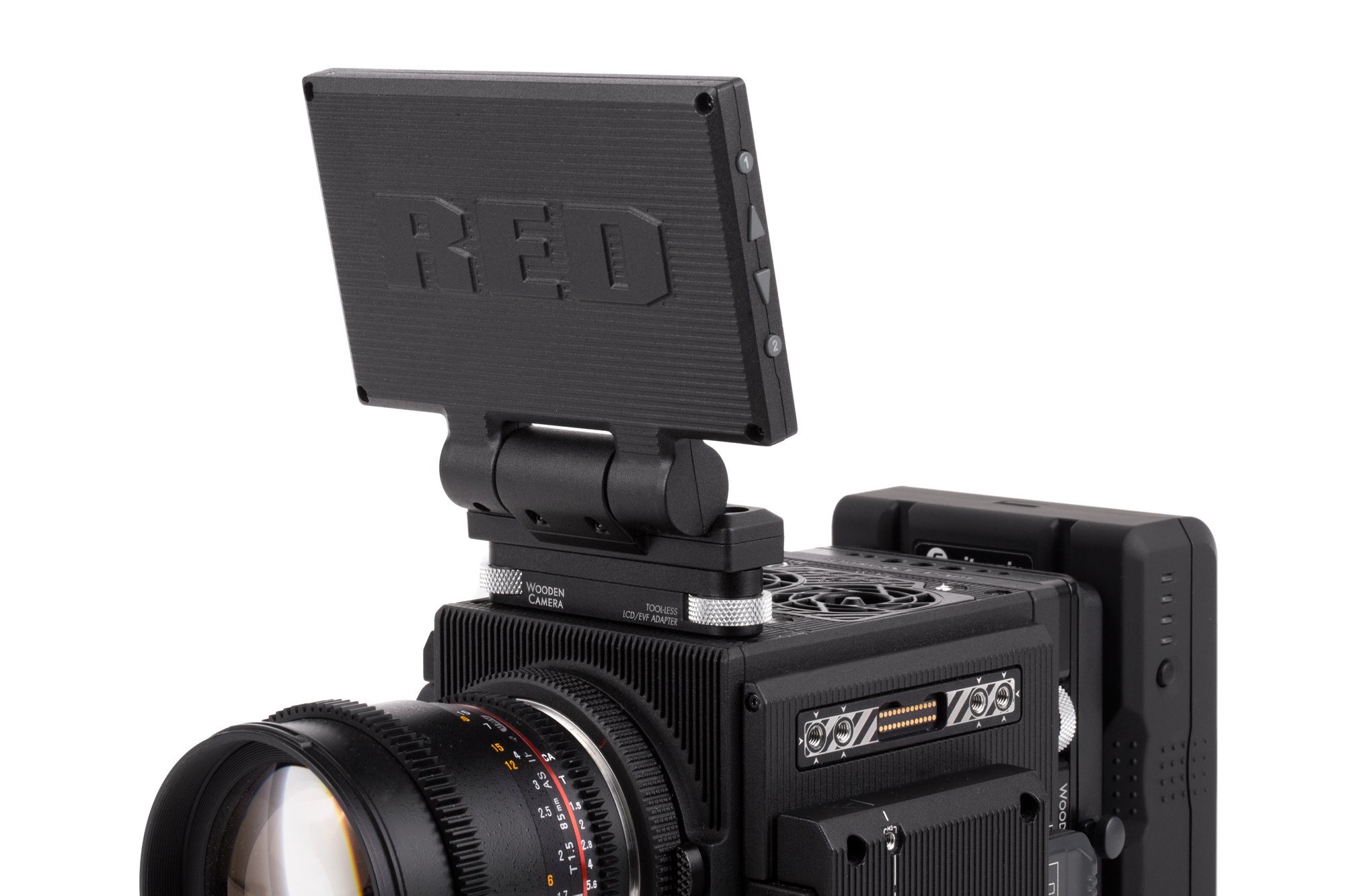 Tool-Less LCD/EVF Mount Adapter for RED Weapon & Scarlet-W/Raven Cameras - Secure Quick-Release Bracket for On-Set Filmmaking & Studio Photography
