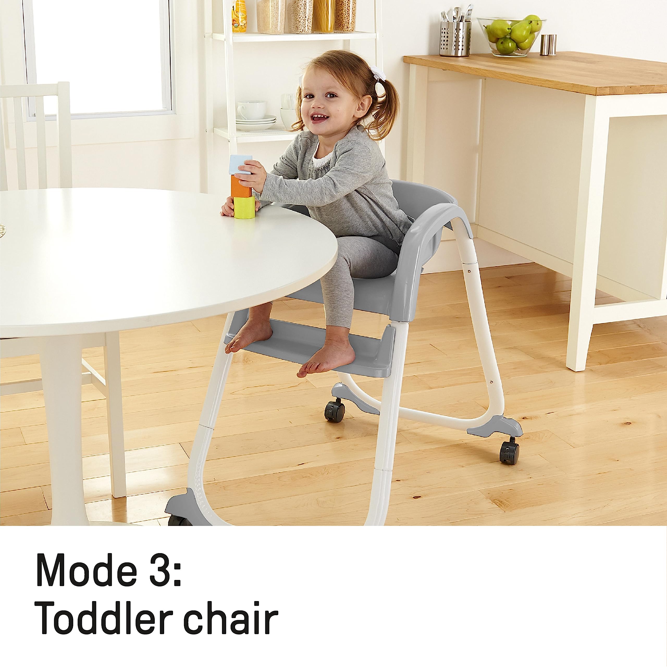 Ingenuity SmartClean Trio Elite 3-in-1 Convertible Baby High Chair, Toddler Chair & Booster Seat for Ages 6 Months+ | Easy-Clean Design | Perfect for Dining, Snacking & Playtime | Slate Gray (Unisex)