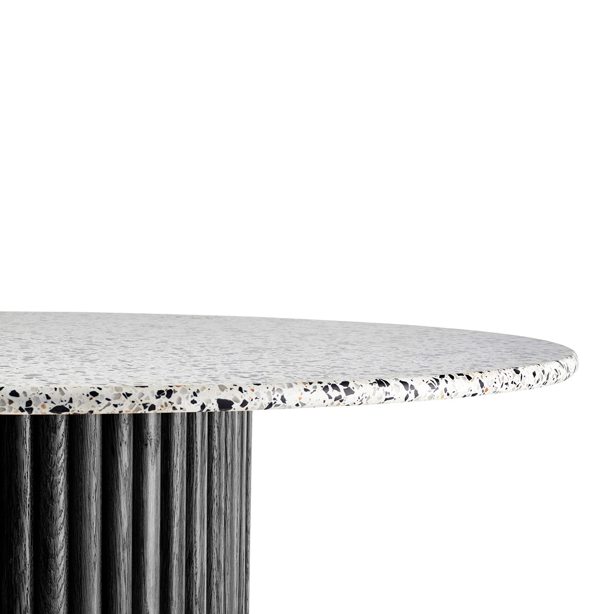 Modern Cosmos Terrazzo Dining Table - Round/Extendable Marble Top with Metal Base - Perfect for Kitchen, Dining Room & Outdoor Entertaining
