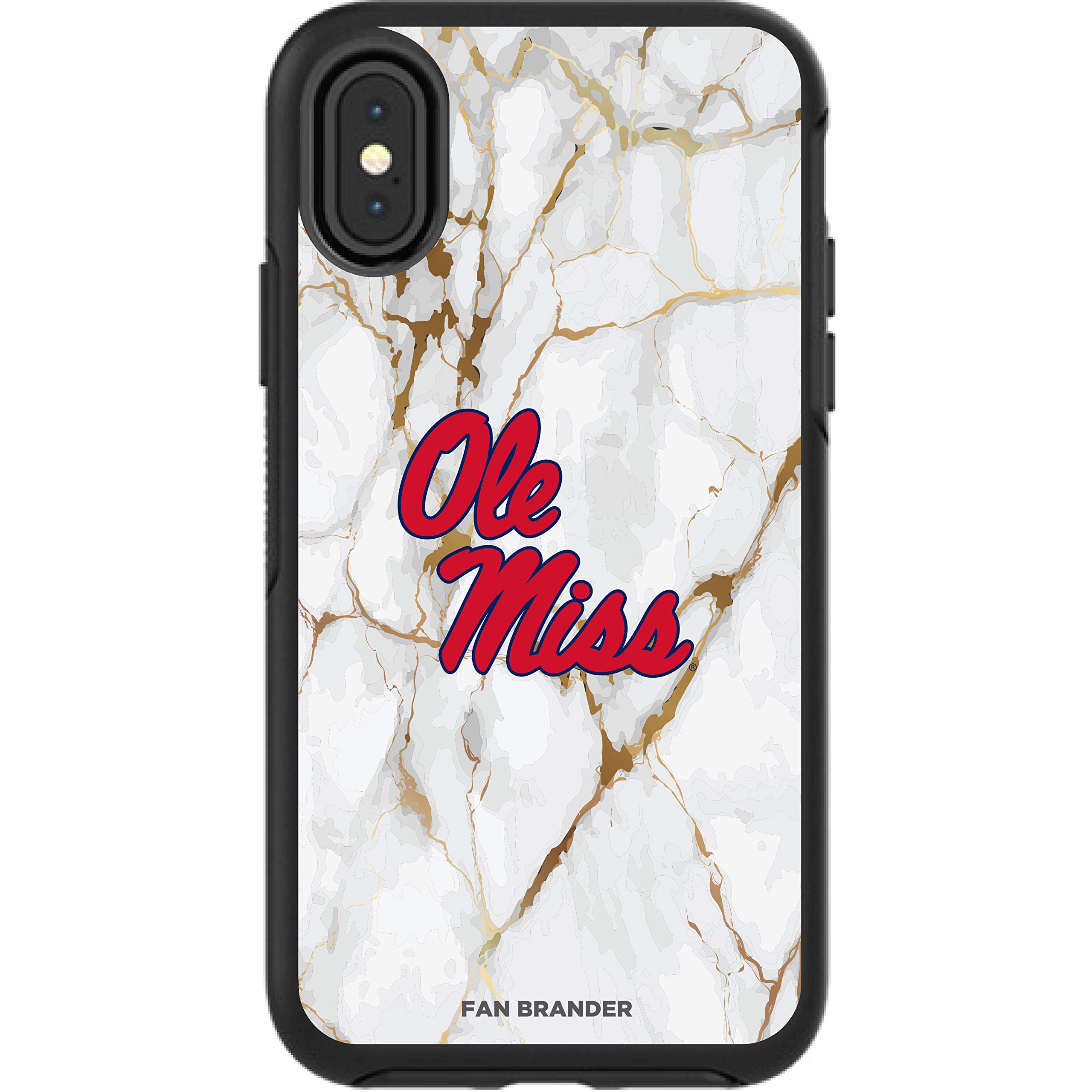 NCAA OtterBox Symmetry Phone Case Compatible with Apple iPhone - White Marble Design | Durable Protection & Stylish Cover for Sports Fans & Everyday Use