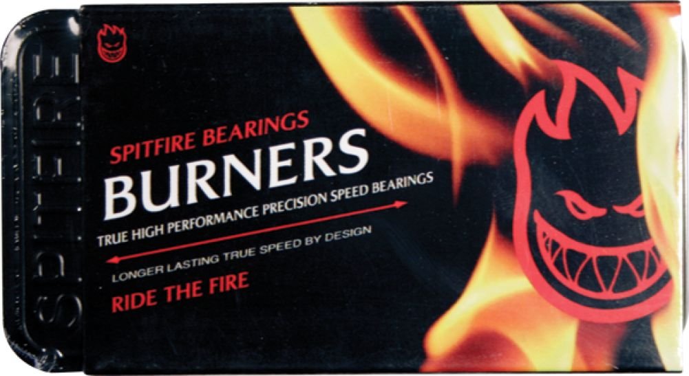 Spitfire Burner ABEC 3 Red Skateboard Bearings - High Speed Precision Bearings for Skateboards, Longboards & Roller Skates - Perfect for Street Skating, Park Riding & Downhill Racing