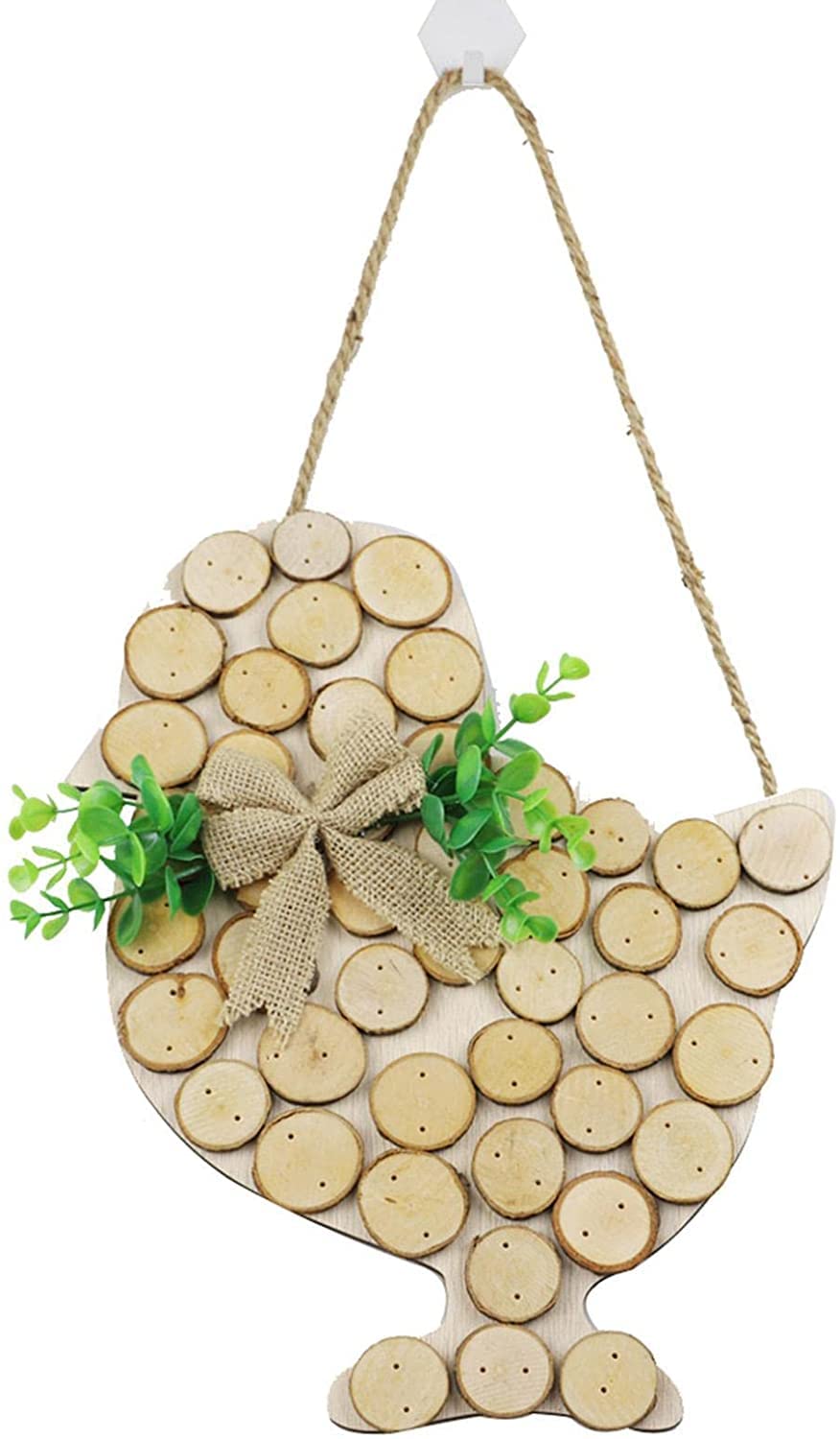 2Pcs Easter Wooden Hanging Signs - Handmade Wooden Plaques & Ornaments for Easter Home Decor, Party, Spring Festival, Wall & Door Decoration