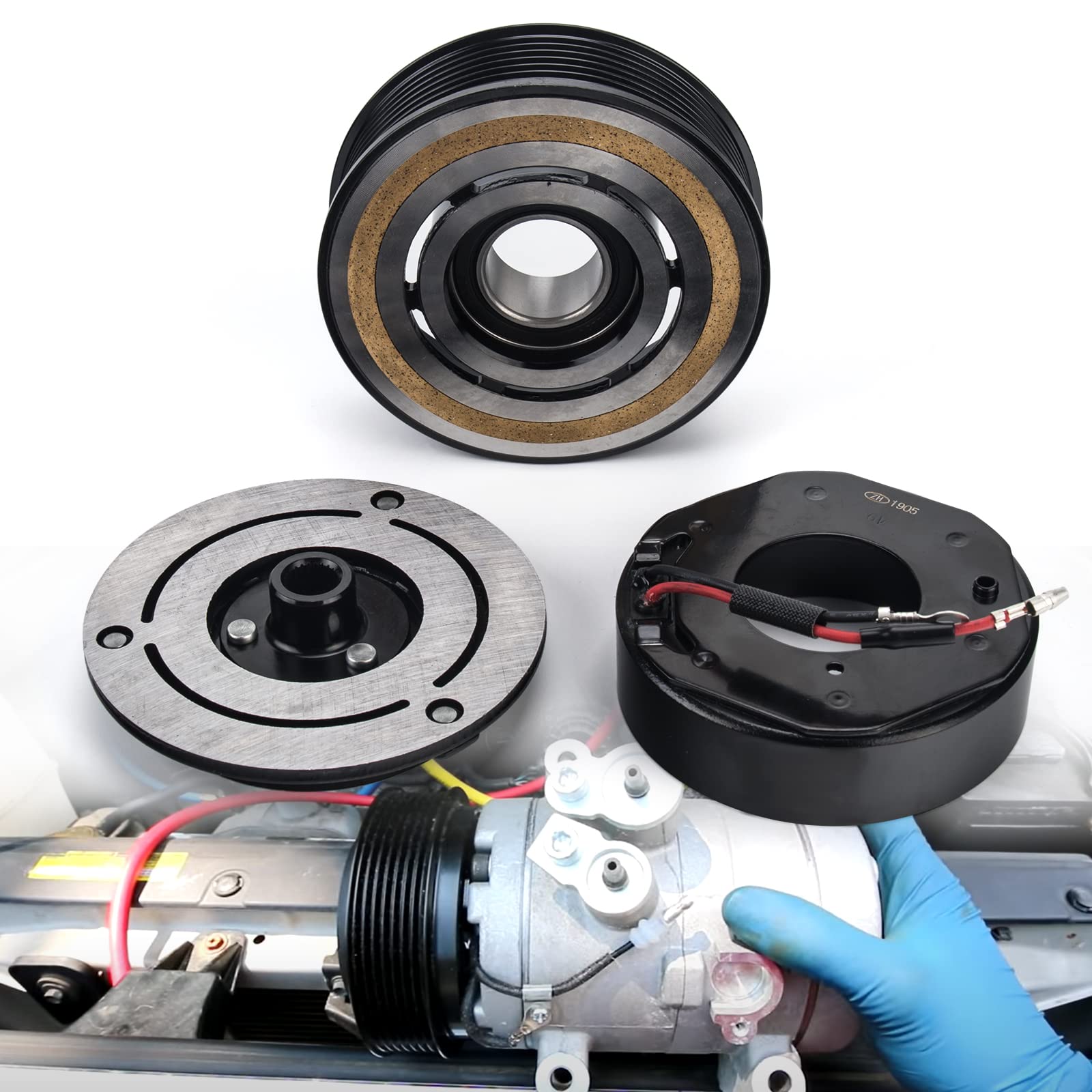 **2005-2015 Toyota Tacoma 2.7L 4.0L & 2016 2.7L 3.5L AC Compressor Clutch Kit - OEM Replacement Clutch Repair Kit for AC System - Perfect for Off-Roading, Daily Commuting & Hot Weather Driving**
