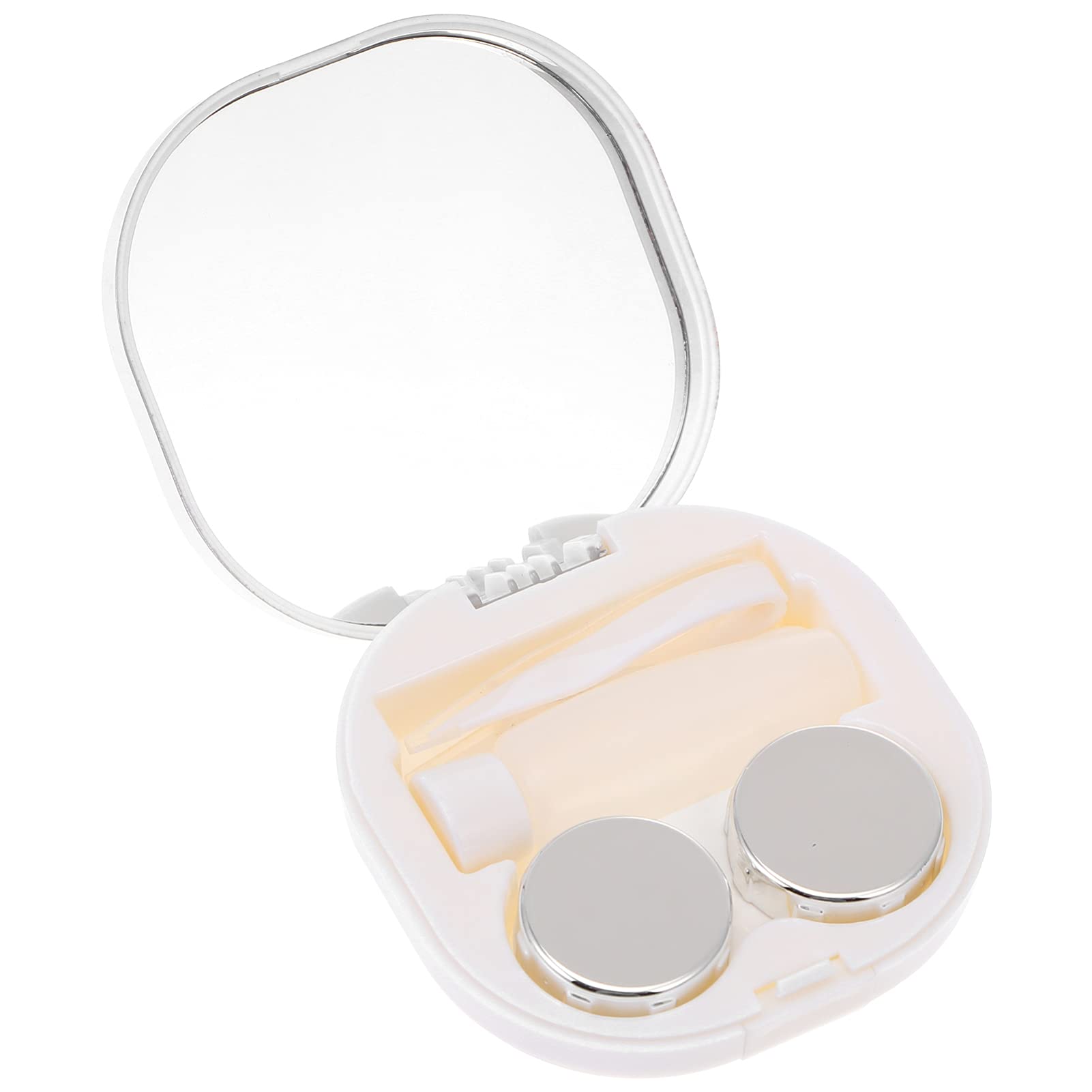 Healifty Rhinestone Contact Lens Case with Mirror & Tweezer - Travel Kit for Eye Care