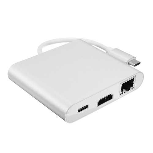 4-in-1 USB C Hub with 4K HDMI, Ethernet Port, PD Charging & USB 3.0 - Compact Multi-Port Adapter for MacBook Pro/Air, Dell XPS, iPad Pro - Perfect for Home Office, Gaming & Travel