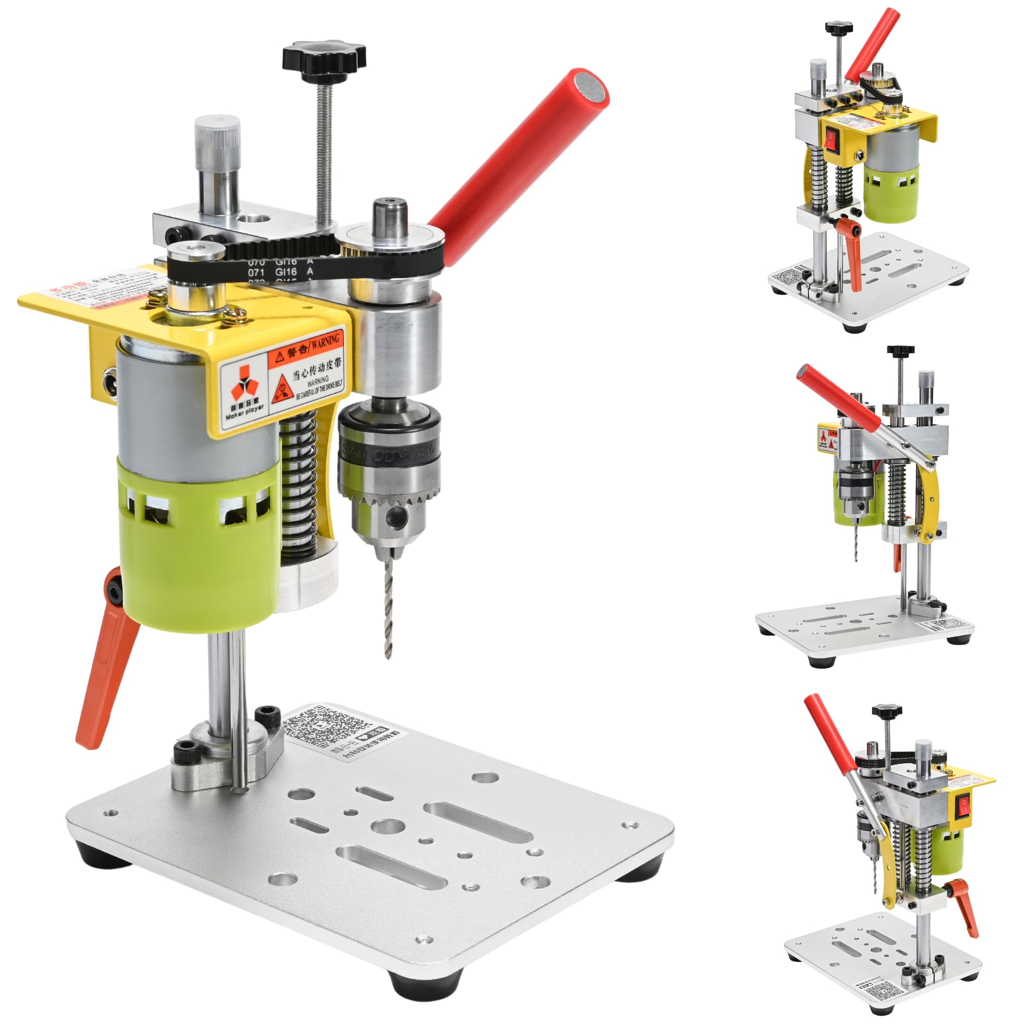 Mefape 7-Speed Electric Mini Drill Press - Precision Benchtop Drill Machine with B10 Chuck (0.6-6mm Bits) for Metal, Wood & Jewelry Making | DIY Crafting, Home Workshop & Small Projects Tool