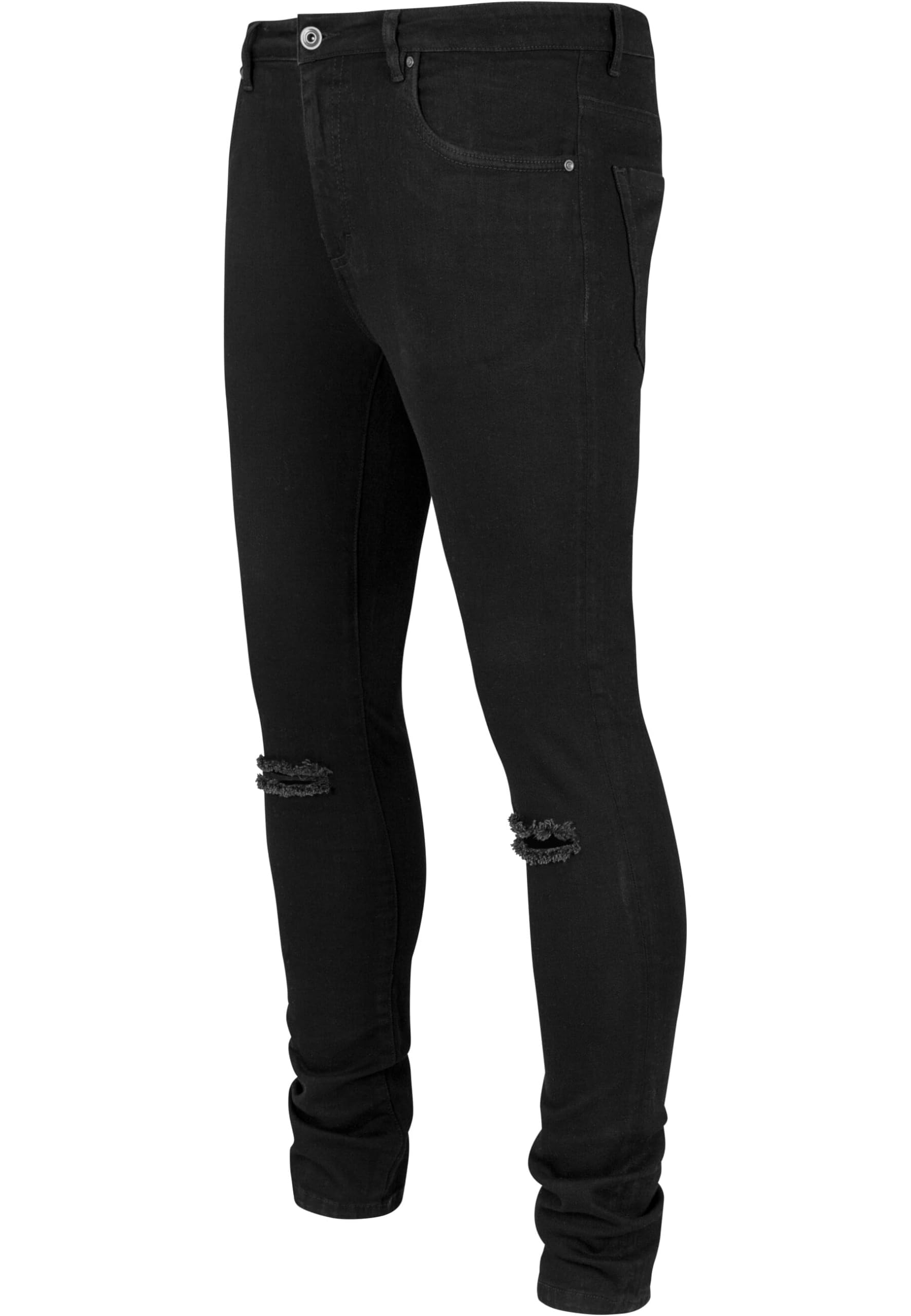 Slim Fit Knee Cut Denim Jeans for Women - Black Wash Size 28 - Perfect for Casual Wear, Street Style & Everyday Comfort