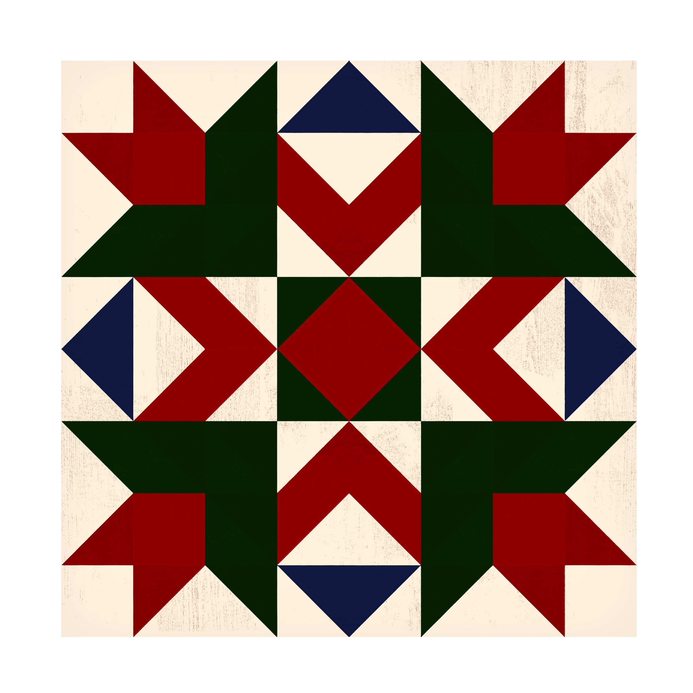 Victoria Barnes 'Christmas Barn Quilt III' Canvas Wall Art Print - Holiday Home Decor for Living Room, Bedroom & Office