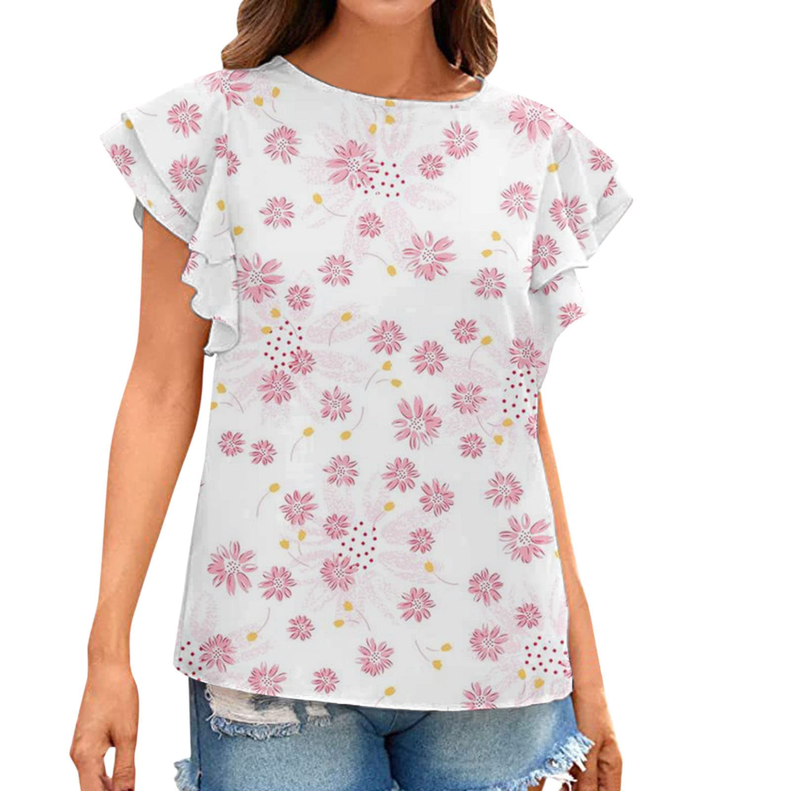 Y2K Summer Tops for Women - Casual Short Sleeve Crew Neck Tee for Workout & Daily Wear