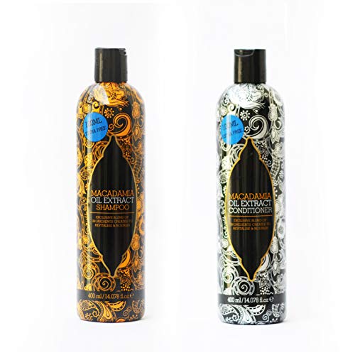 Macadamia Oil Extract Shampoo & Conditioner Set (400ml Each) - Nourishing Hair Care for Dry, Damaged Hair - Perfect for Daily Use & Salon-Quality Results at Home