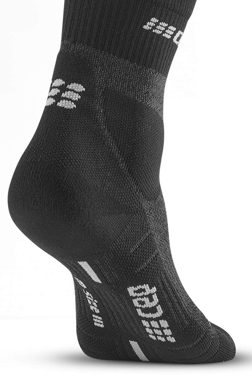 CEP Men's Hiking Merino Wool Mid-Cut Socks - Breathable & Moisture-Wicking for Outdoor Adventures - Stone Grey/Grey - Perfect for Hiking, Camping & Trail Running