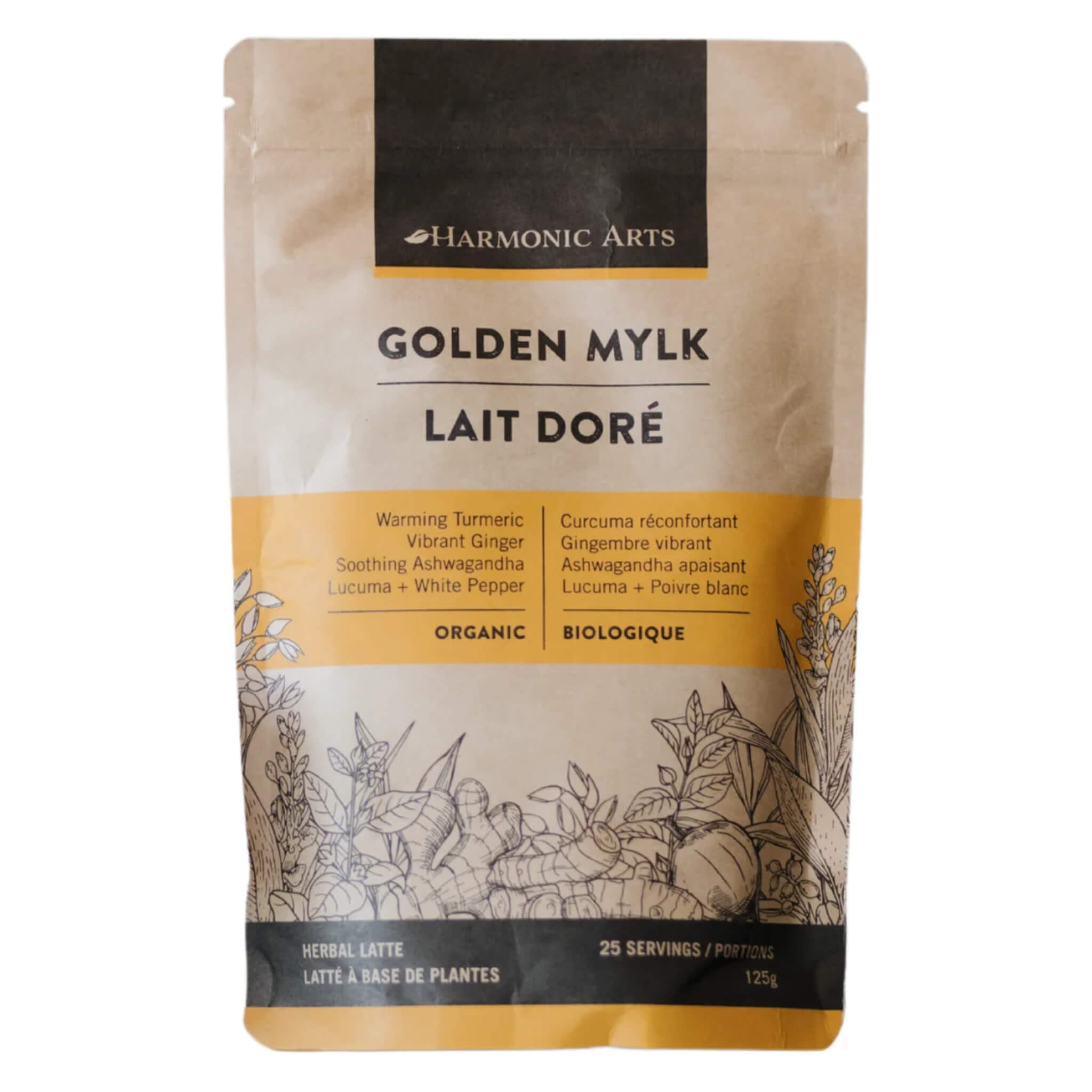 Organic Golden Mylk Turmeric Herbal Latte Mix - Dairy Free, Vegan, Gluten Free - Perfect for Relaxation, Immunity Boost & Wellness Rituals