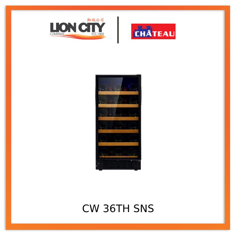 Chateau CW 36TH SNS 30 Bottle Wine Cooler Refrigerator - Dual Zone Temperature Control for Red & White Wine - Perfect for Home Bars, Restaurants, and Wine Collectors