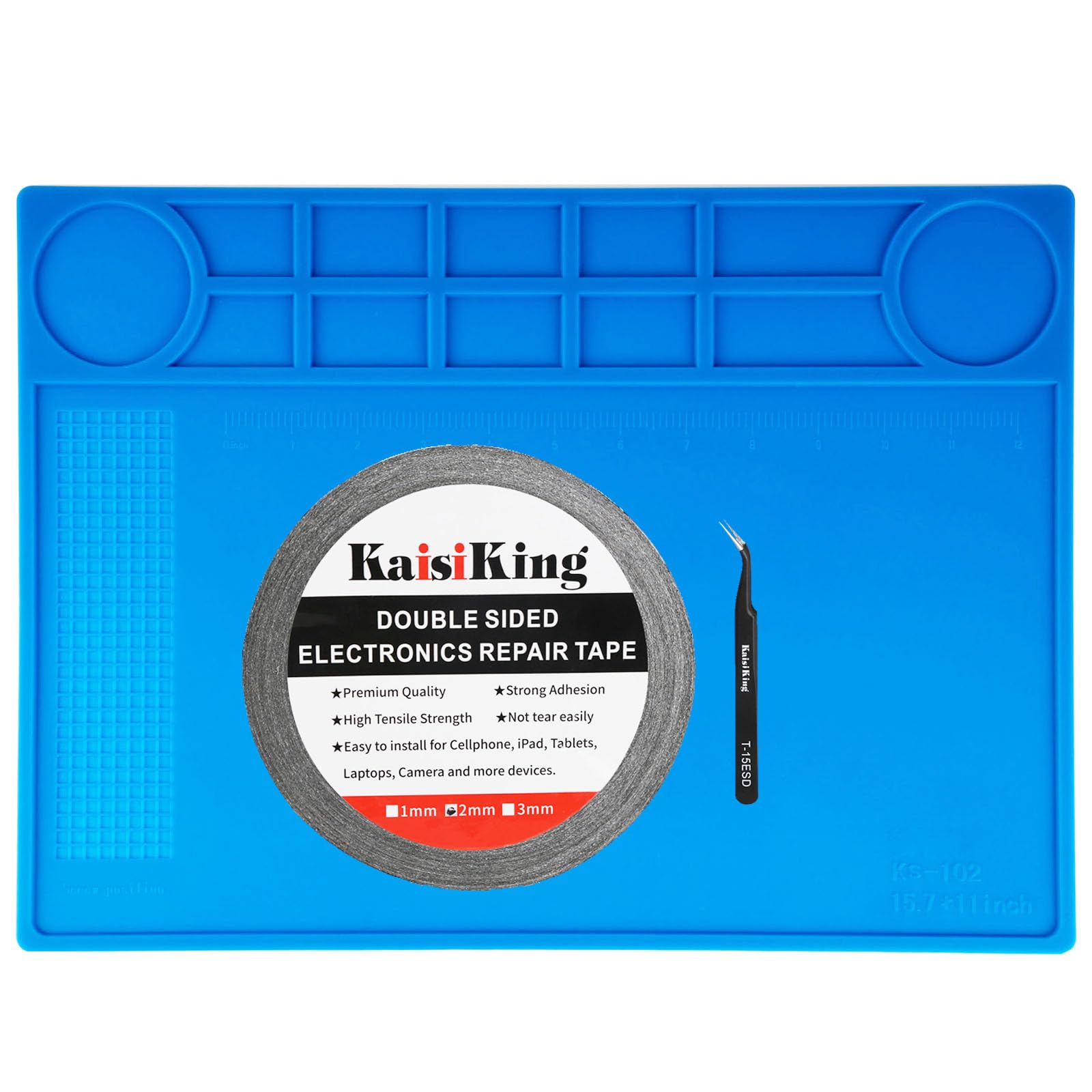 Kaisiking Phone Repair Tape & Silicone Repair Mat - Durable Screen Protector for iPhone, Samsung, Pixel - Perfect for DIY Phone Screen Fixes at Home or Workshop