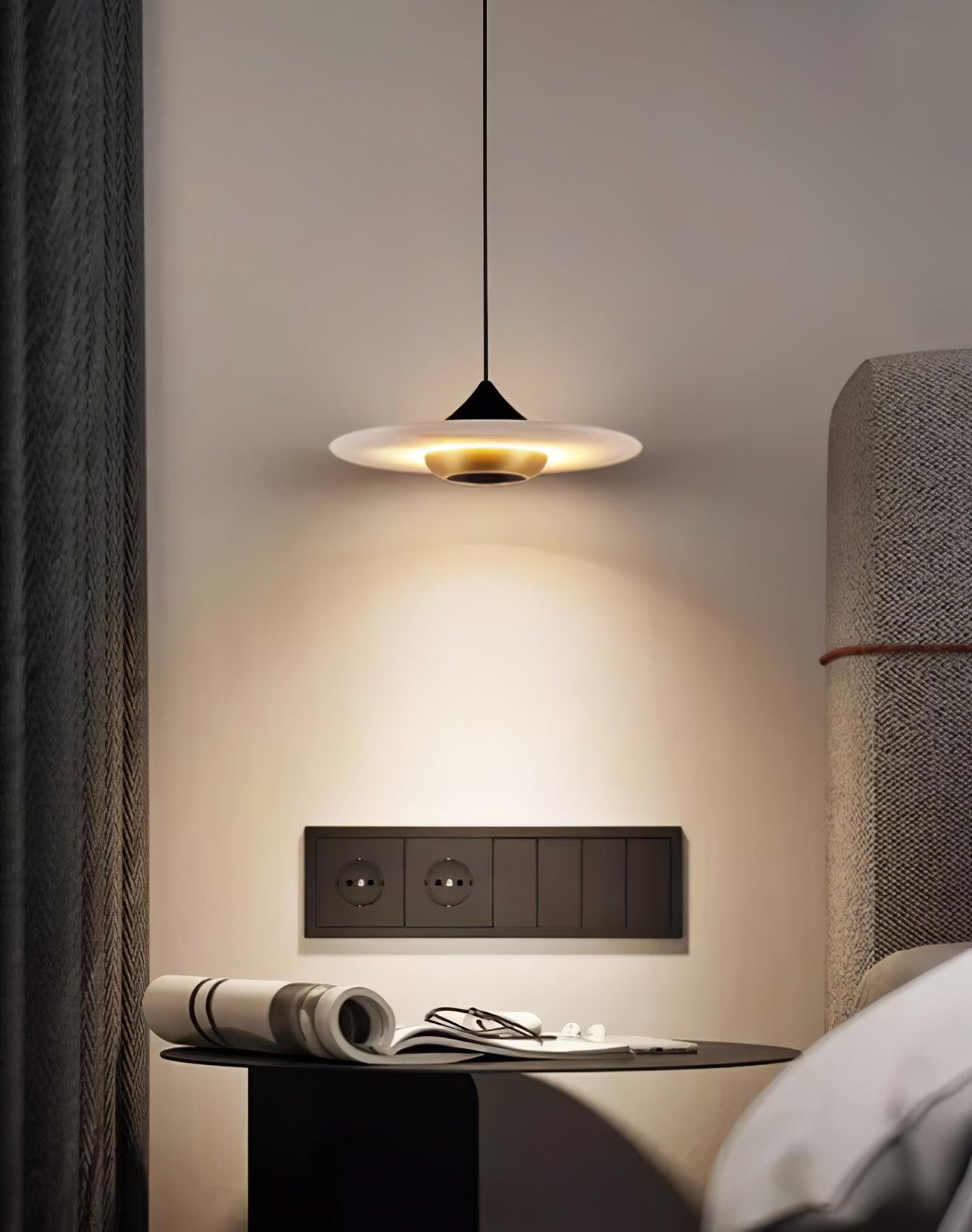 Modern UFO Flying Saucer Marble Pendant Light - Elegant Hanging Ceiling Lamp for Living Room, Dining Room, and Bedroom Decor