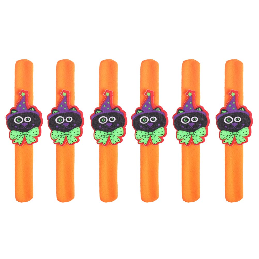 6 Pack Halloween Slap Bracelets - Fun Glow in The Dark Party Favors for Kids & Adults - Perfect for Halloween Costumes, Dance Performances & Trick or Treating
