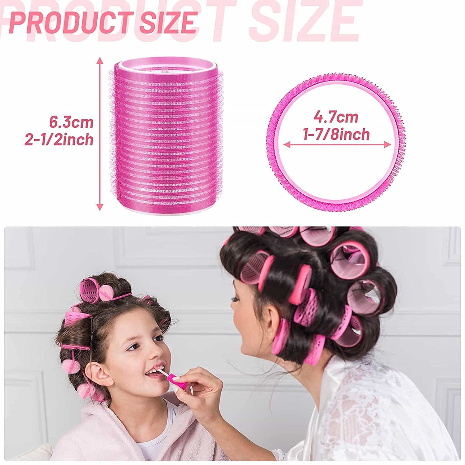 APOEM 6Pcs Jumbo Self-Grip Hair Rollers Set with Stainless Steel - Large Hair Curlers for Voluminous Curls & Waves, Perfect for Home Styling & Salon Use