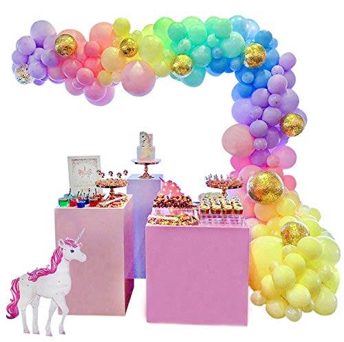 Unicorn Balloon Garland Arch Kit with Pump - 136 Piece DIY Unicorn Birthday Party Decorations for Baby Showers, Bridal Showers & Kids' Birthday Parties