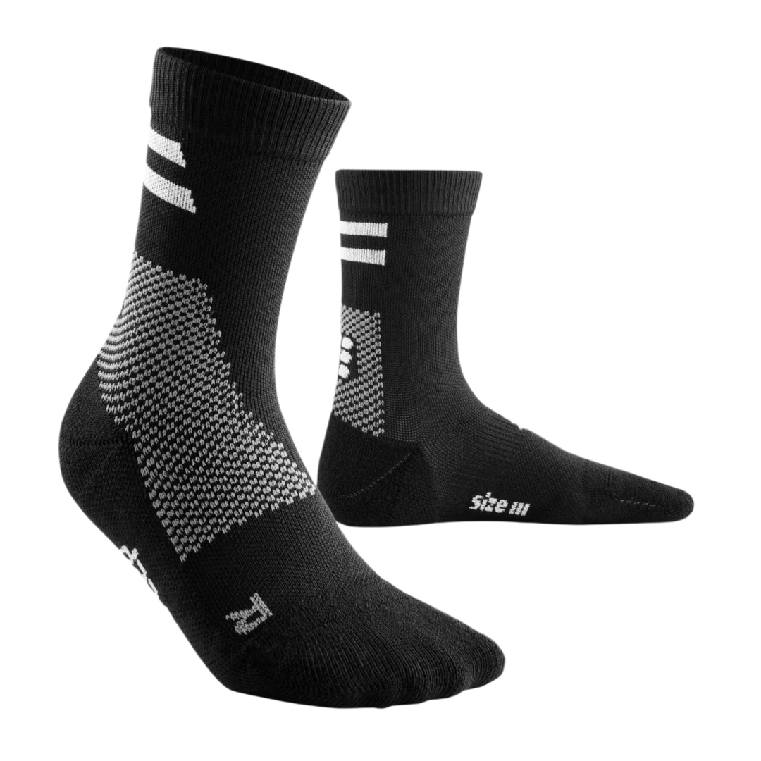 CEP Unisex Training Socks Mid Cut - Black | Performance Athletic Socks for Running, Gym & Sports | Moisture-Wicking & Arch Support