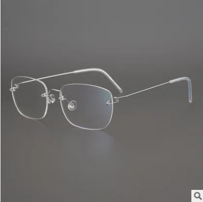 Aimee Unisex Rimless Square Titanium Eyeglasses - Lightweight Durable Frame for Men & Women - Perfect for Reading, Work, and Everyday Use