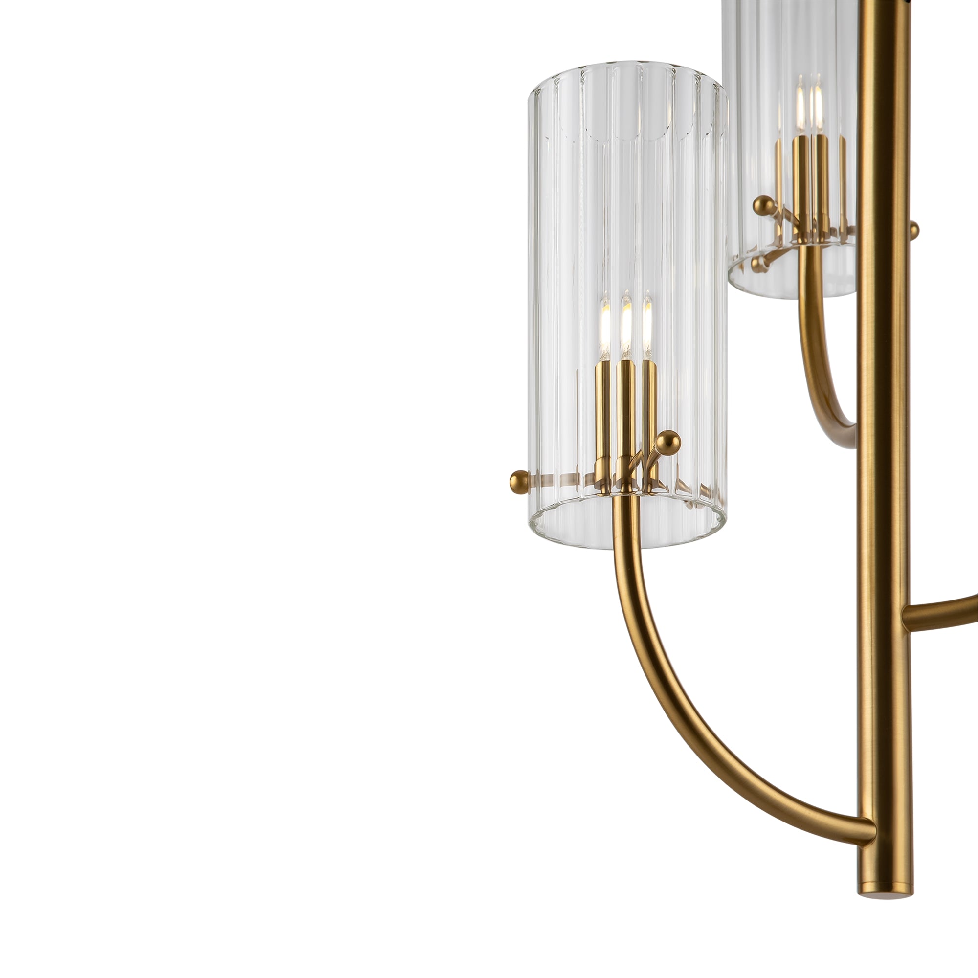 Arco 3Lt Center Ceiling Light in Brass Finish - Modern Dining Room & Living Room Lighting Fixture