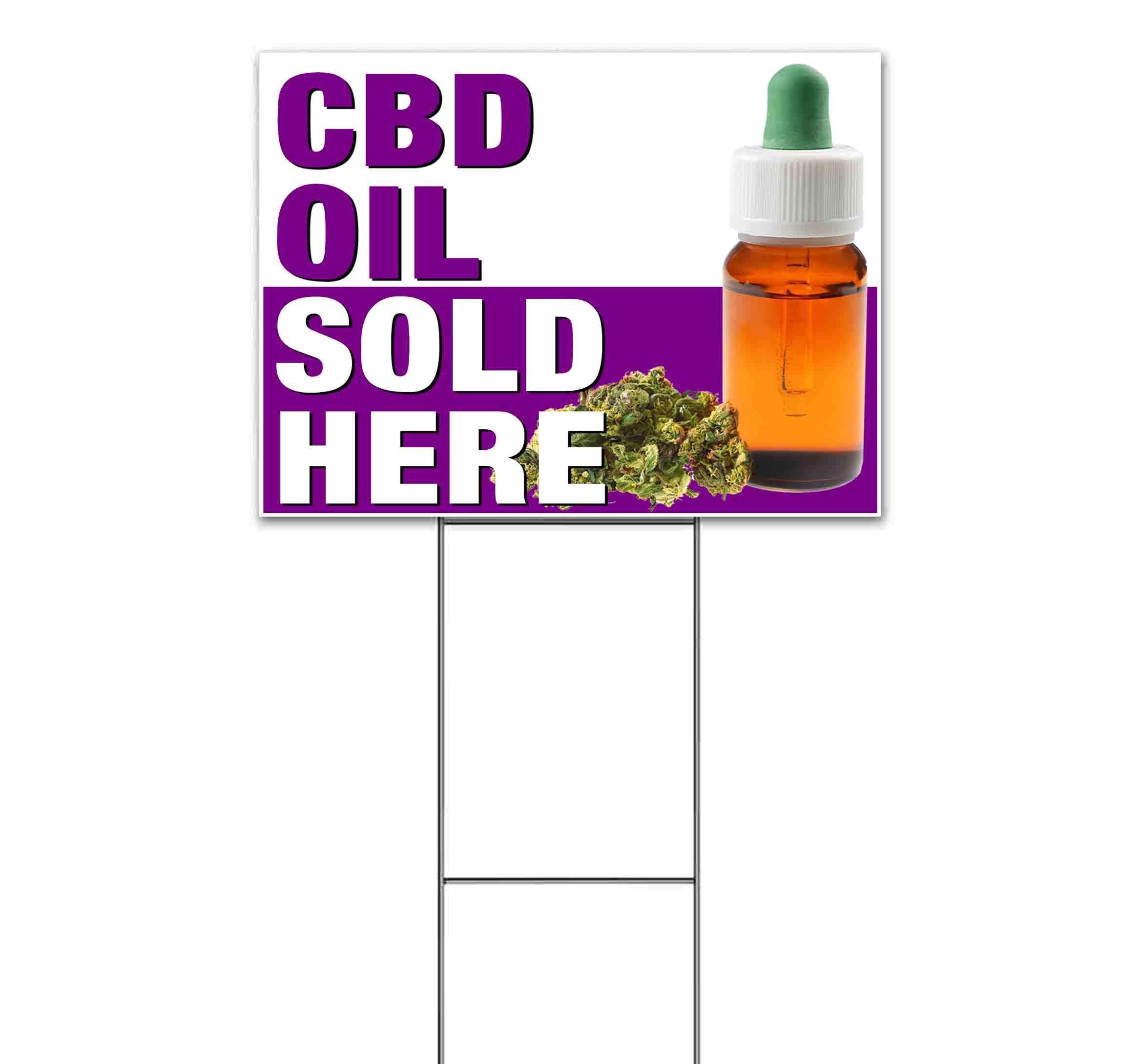 Premium Purple CBD Oil Advertising Yard Sign (18