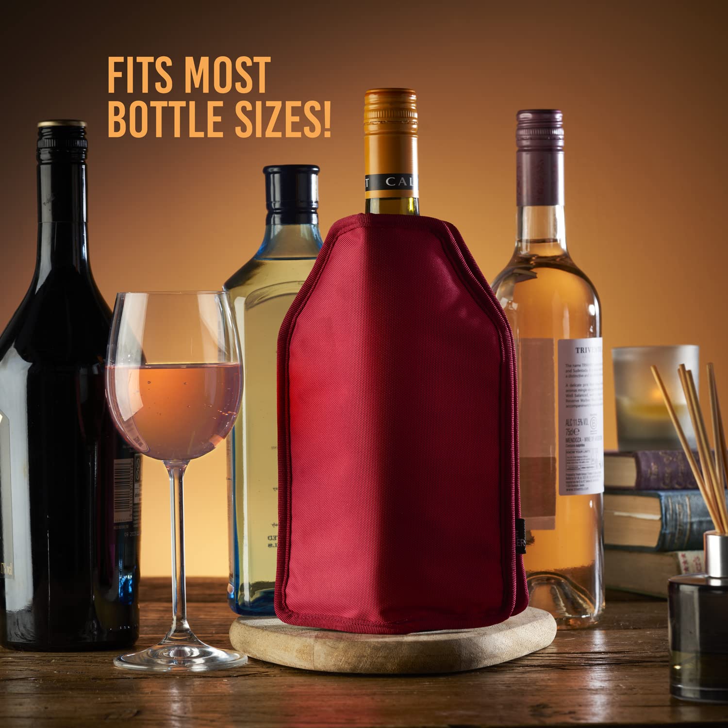 Premium Reusable Wine Cooler Sleeve - High-Quality Solid Gel Insulation for Wine Bottles | Perfect for Picnics, Parties & Outdoor Events