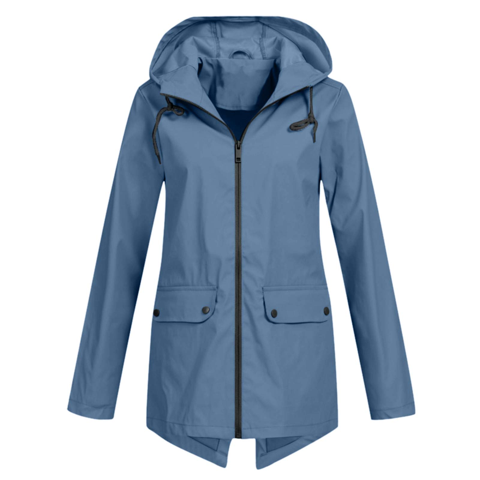 SNKSDGM Women's Lightweight Waterproof Rain Jacket with Hood - Windproof Loose Fit Trench Coat for Hiking, Travel, Running & Outdoor Activities | Perfect for Rainy Days & Commuting