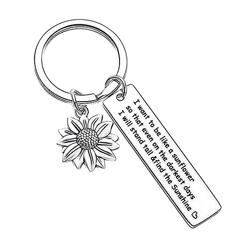 Custom Sunflower Keychain - Inspirational Graduation Gift for High School & College Students, Men & Women - Perfect for Mother's Day & Graduation Celebrations - Great for Daily Use, Travel & Key Organization