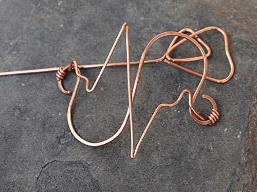ECG Heartbeat Hair Clip - Vintage Copper Metal Hair Barrette Slide, Elegant Hair Jewelry Pin for Women | Perfect for Weddings, Parties & Everyday Wear