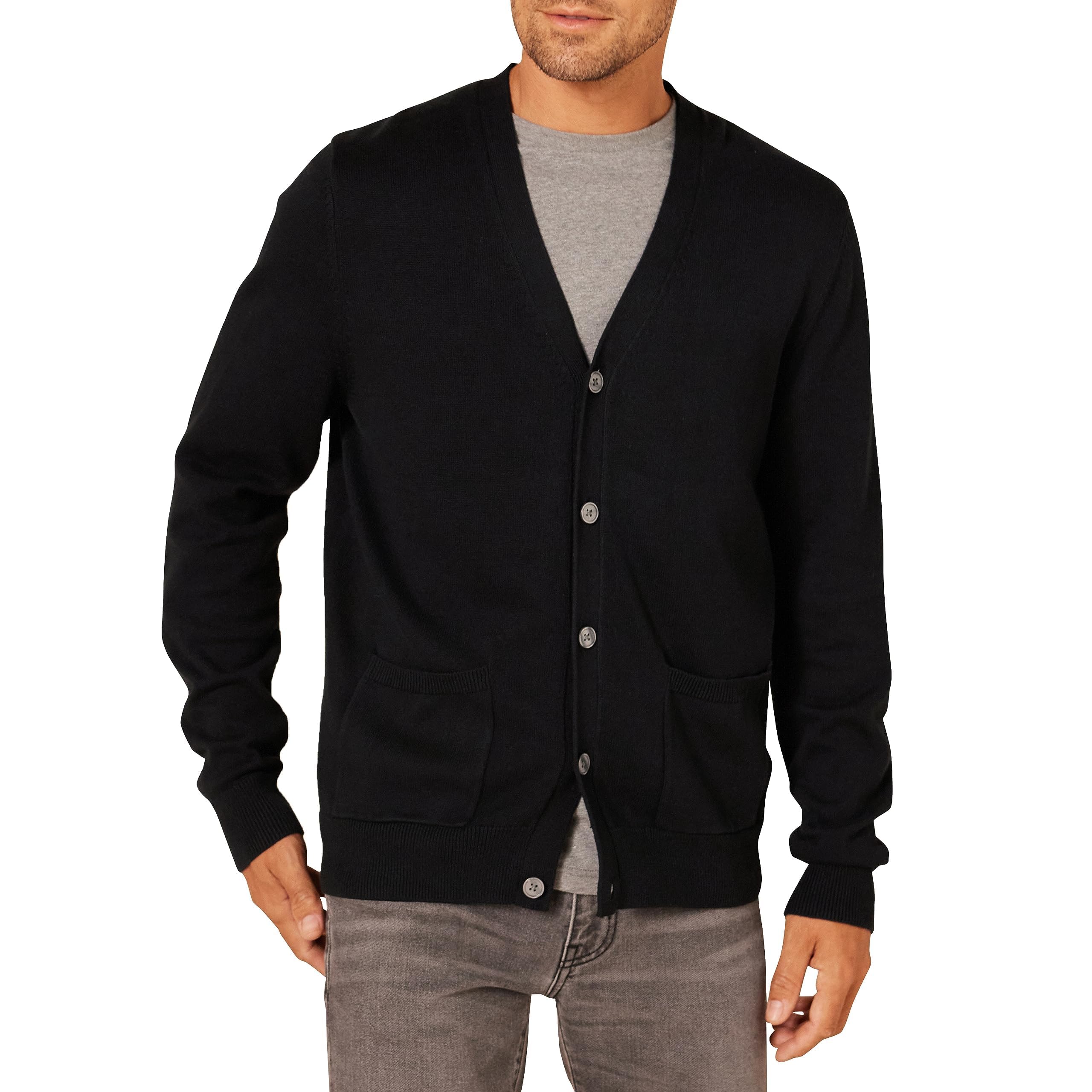 Amazon Essentials Men's Cotton Cardigan Sweater - Soft Comfortable Knitwear for Casual Wear, Office & Layering | Lightweight Fall & Winter Pullover for Everyday Style
