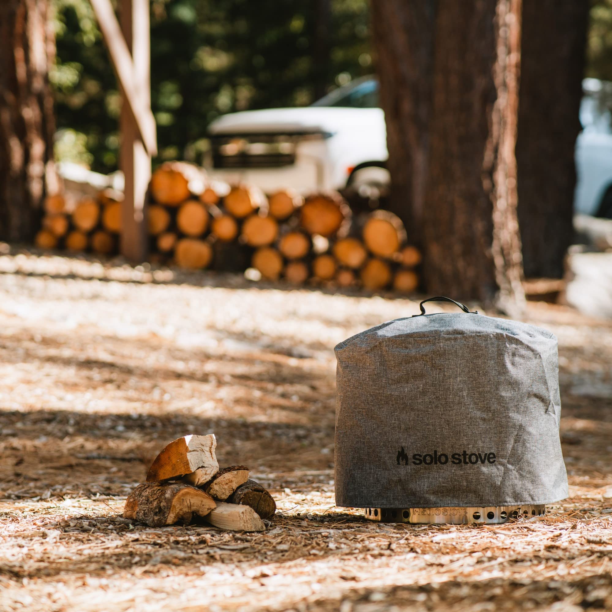 Solo Stove Bonfire Shelter - Weatherproof Round Cover for Solo Stove Bonfire Fire Pit & Accessories - Durable PVC-Coated Polyester with Aluminum Frame - All-Season Protection for Outdoor Camping, Backyard Gatherings & Patio Fire Pit Safety