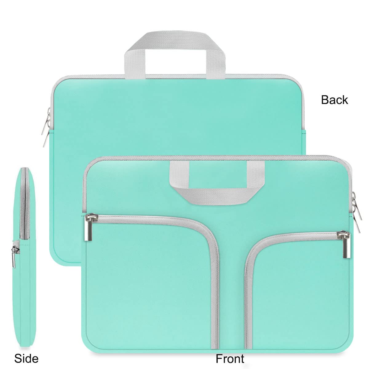 HESTECH 11.6-12.4 Inch Chromebook Case - Protective Laptop Sleeve Compatible with Acer R11, HP Stream, Samsung, Surface Go, MacBook Air/Pro M1 M2 - Mint Green - Perfect for School, Work & Travel
