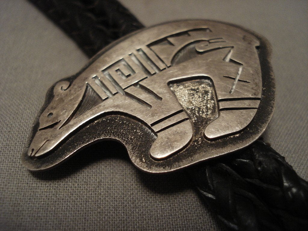 Authentic Vintage Hopi Native American Silver Bolo Tie - Handcrafted Jewelry for Men & Women - Perfect for Western Wear, Cowboy Outfits & Special Occasions