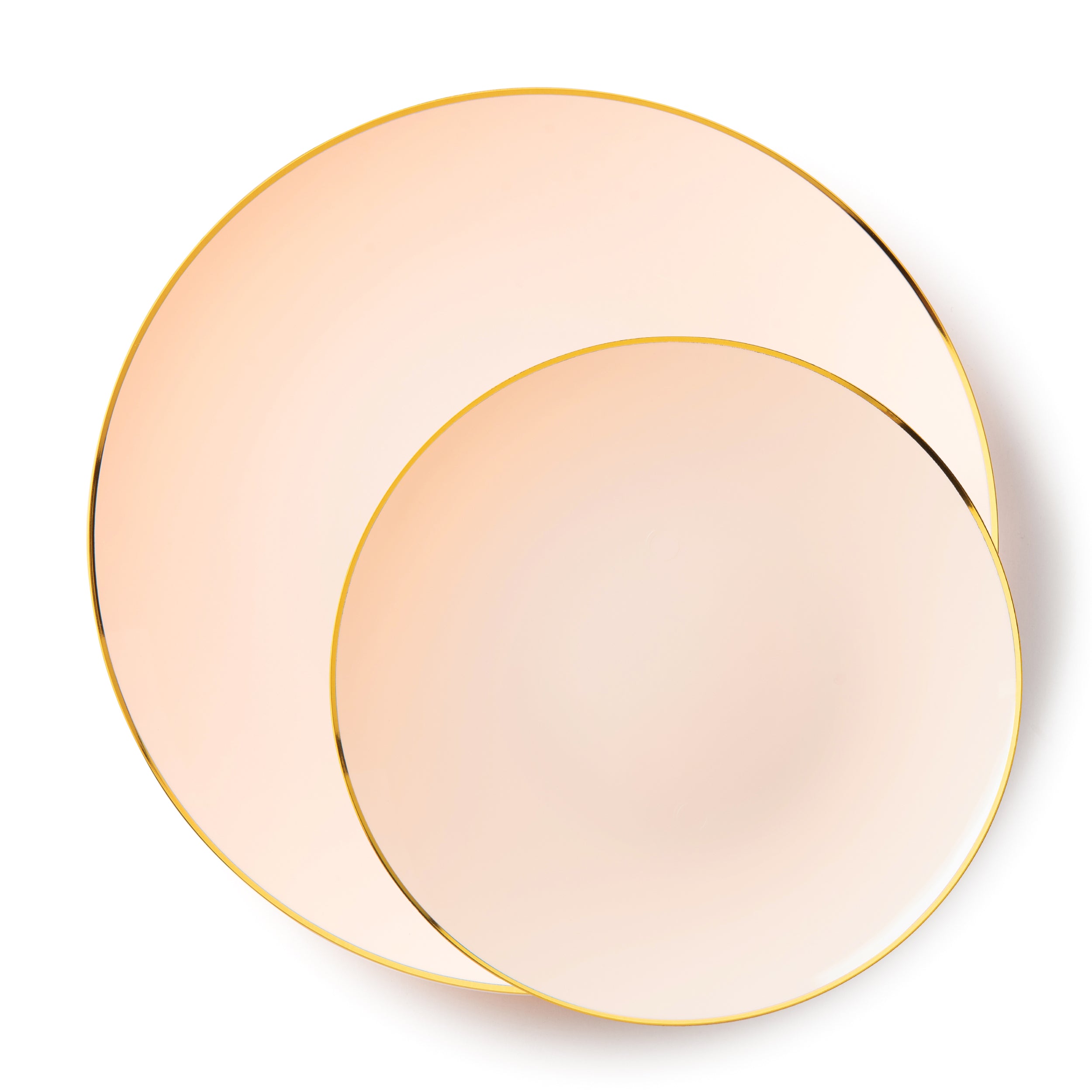 32-Piece Pink & Gold Round Plastic Dinnerware Set - 16 Place Settings - BPA-Free Eco-Friendly Disposable Plates, Cups, Forks & Spoons - Perfect for Birthday Parties, Baby Showers & Outdoor Events