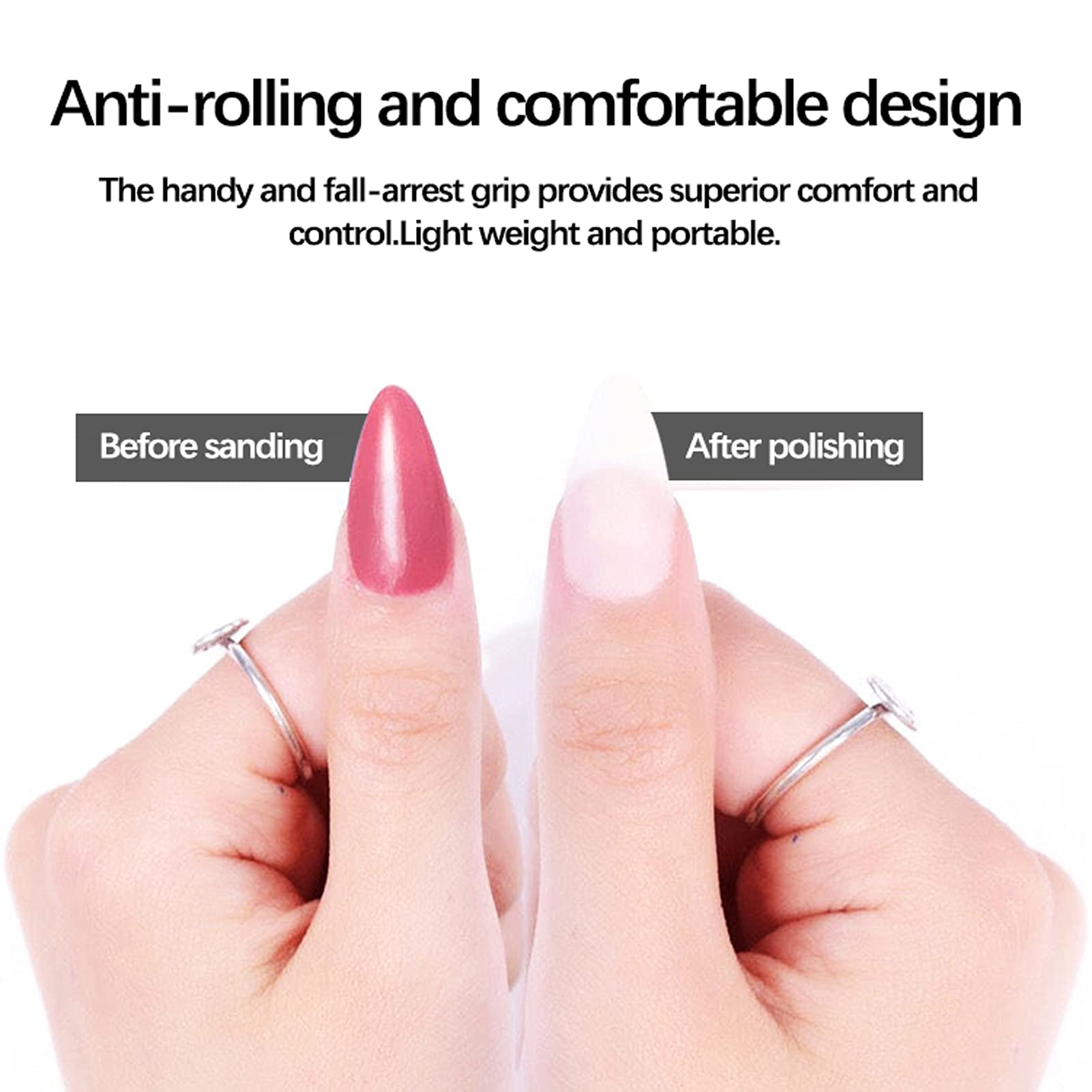 USB Power Electric Nail Grinder Kit - Adjustable Speed Manicure Pedicure Tool with 6 Grinding Heads for Professional Nail Care & At-Home Salon Use - Perfect for Nail Art, Callus Removal & Foot Care