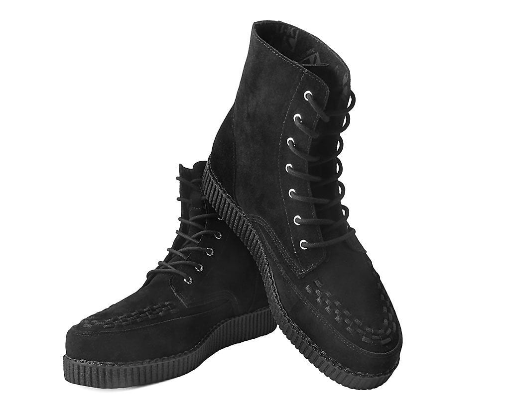 Black Suede 7 Eye Viva Low Boots for Women - Comfortable Ankle Boots with Chunky Heel | Perfect for Casual Outfits, Work & Fall Fashion