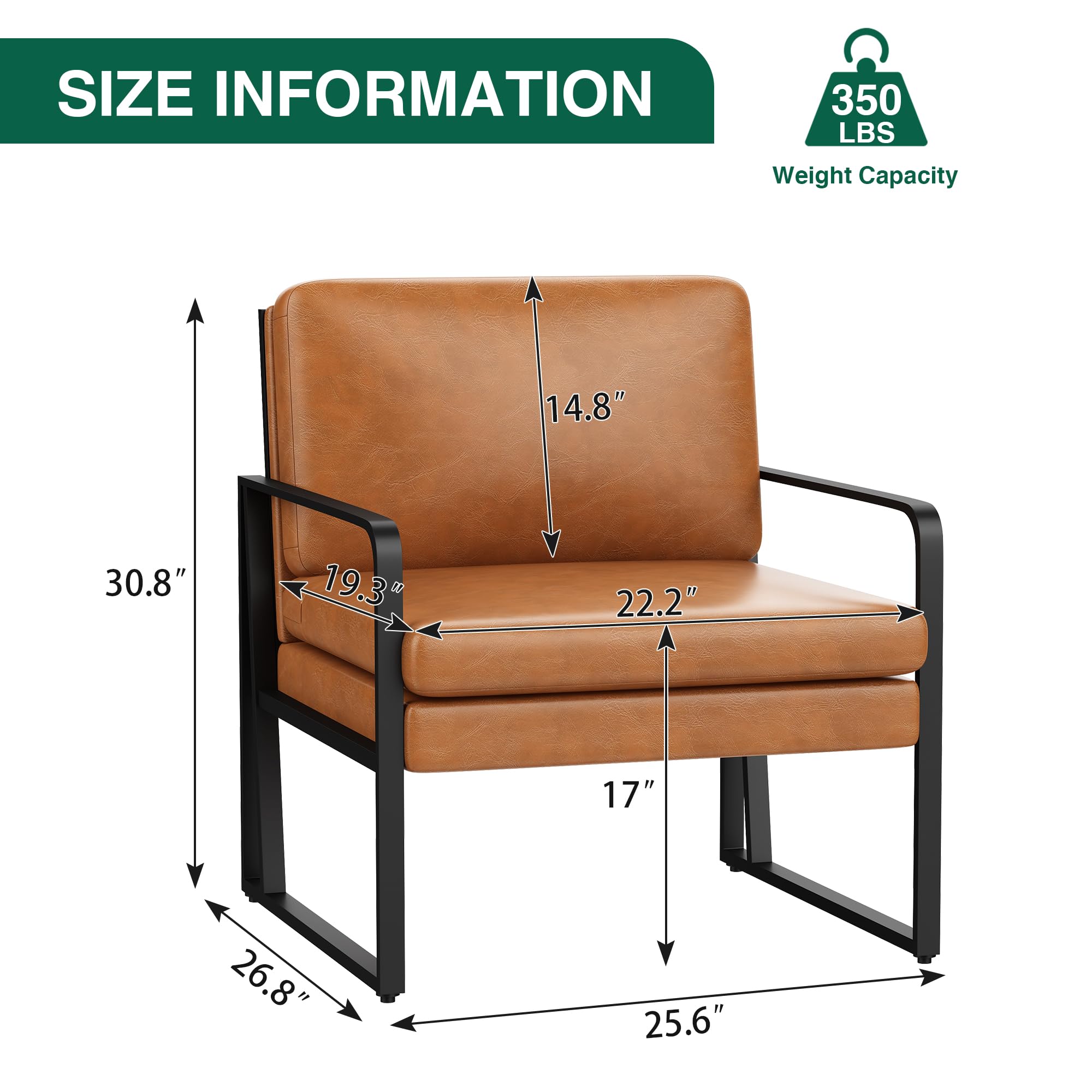 ALISH Set of 2 Modern Accent Chairs - Upholstered Armchairs with Metal Legs & Linen Fabric for Living Room, Bedroom & Office | Perfect as Reading Chairs, Lounge Seating or Side Sofa Chairs (PU Leather Option Available)
