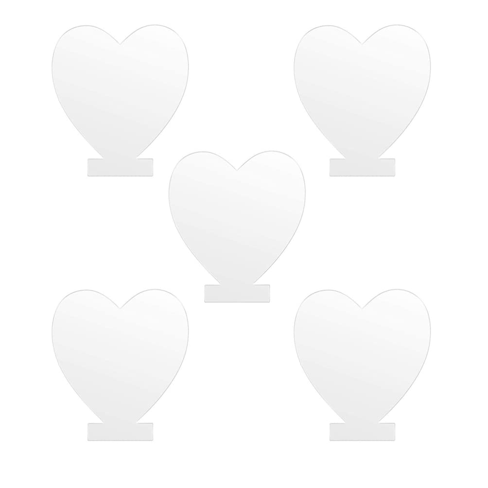 OSALADI 5Pcs Clear Acrylic Light Panels for LED Signs - Heart-Shaped Blank Acrylic Sheets, Transparent LED Neon Sign Boards - Perfect for DIY Home Decor, Wedding Decorations & Party Lighting