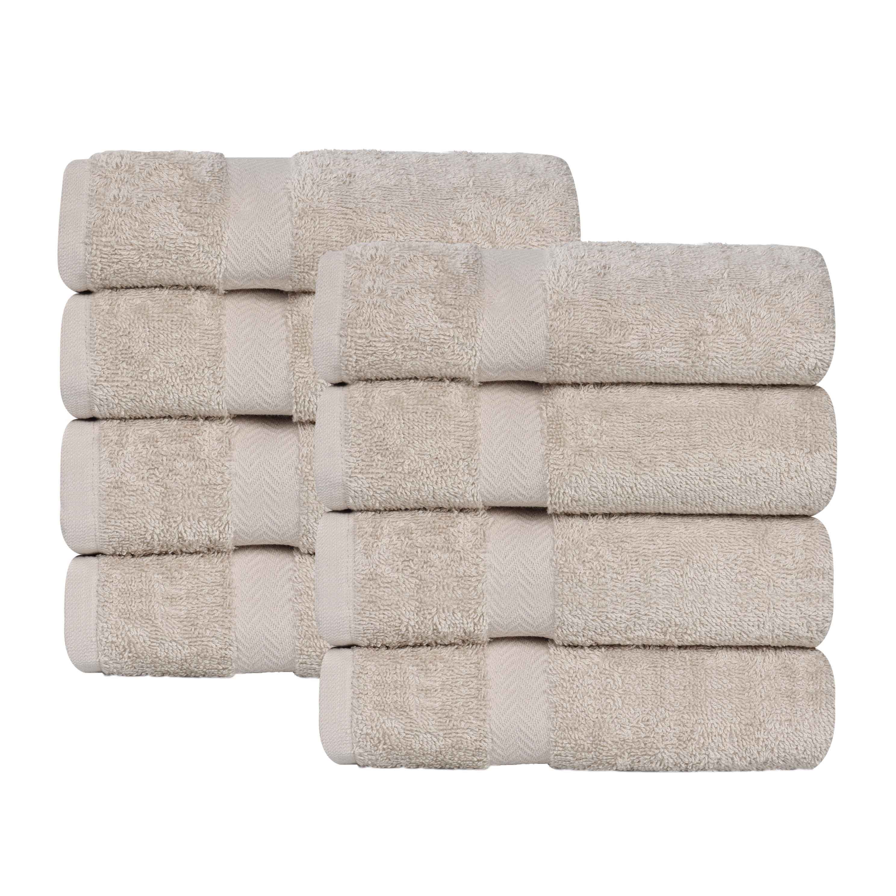 Franklin 100% Cotton Eco-Friendly 8-Piece Hand Towel Set | Soft Absorbent Bath & Kitchen Towels for Home, Gym & Travel