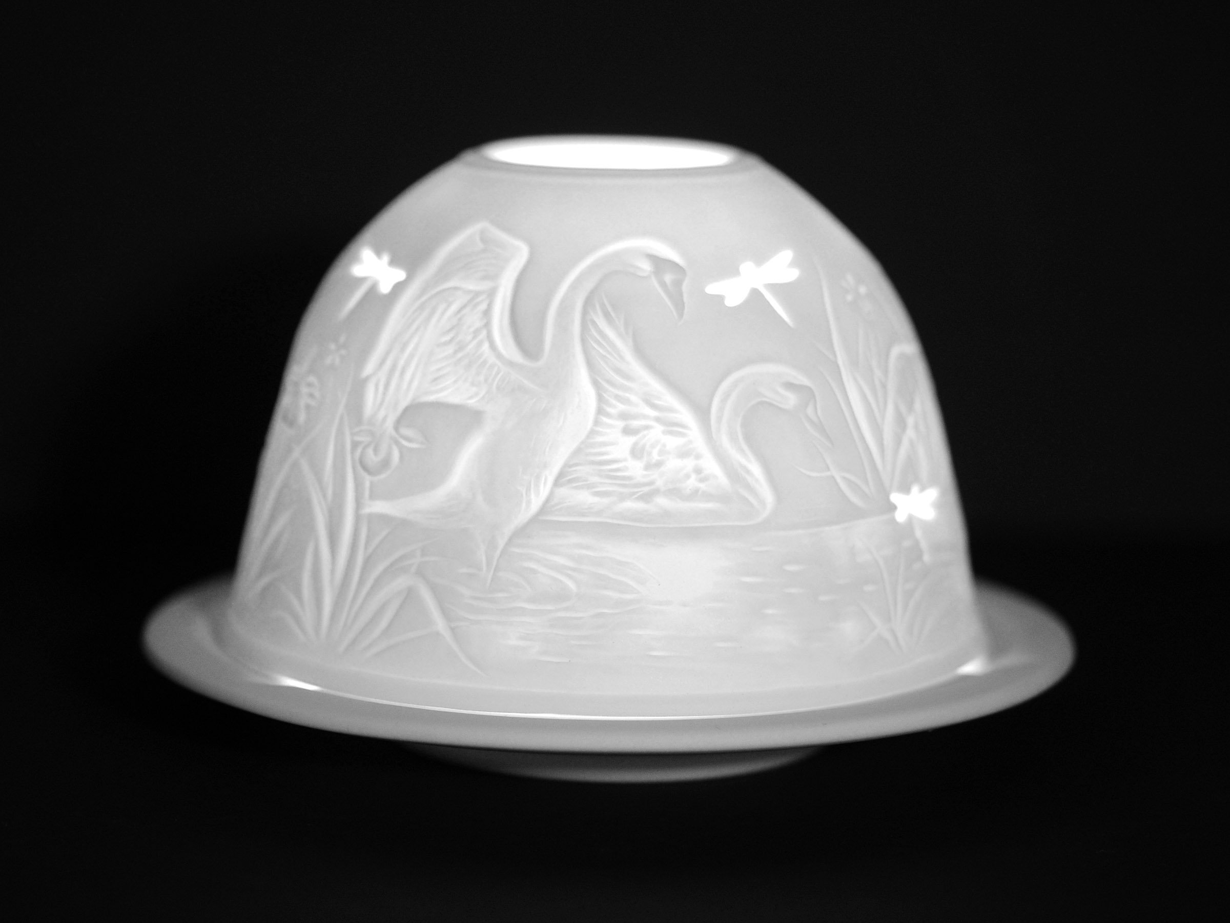 Elegant Swan Design Porcelain Dome Lights - Perfect for Bedroom, Living Room & Dining Room Lighting