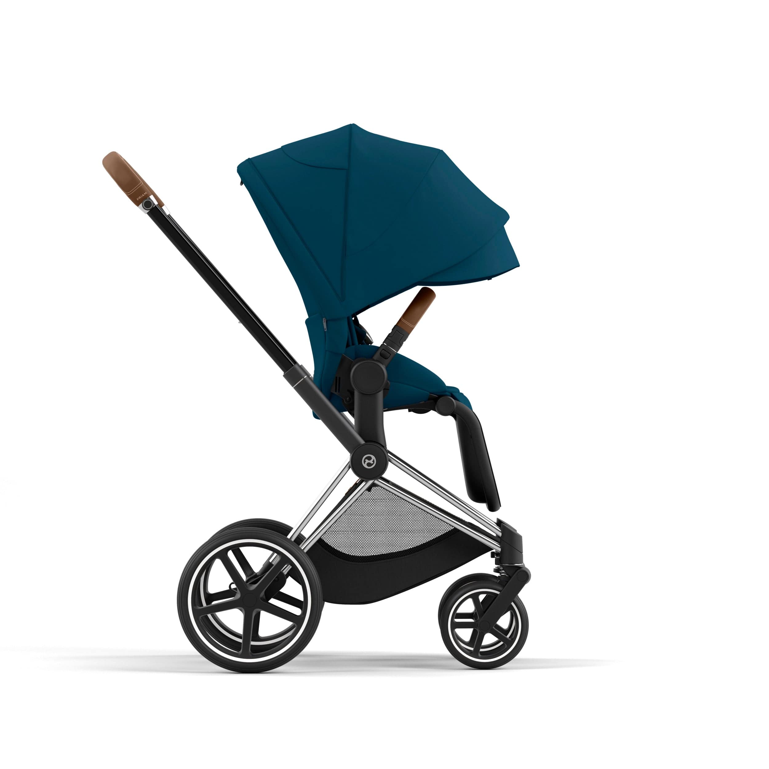 Cybex Priam 4 Complete Luxury Baby Stroller - Chrome/Brown - Premium Travel System for Newborns to Toddlers - Perfect for City Walks, Shopping & Family Outings