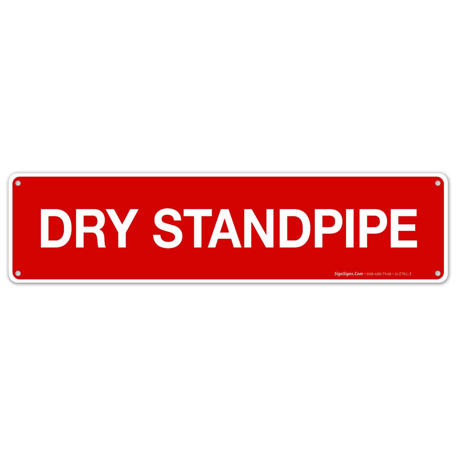 Fire Safety Dry Standpipe Sign - 3x12 Inches Rust-Free .040 Aluminum, Fade Resistant for Indoor/Outdoor Use - Made in USA | Ideal for Commercial Buildings, Warehouses & Fire Safety Compliance