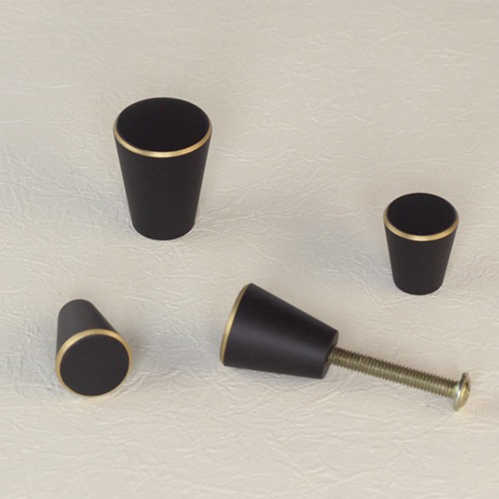 Solid Brass Cabinet Knobs - 4Pcs Round Drawer Pulls for Kitchen & Dresser