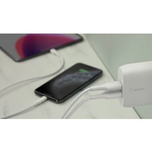 Belkin BOOST CHARGE 24W USB-C Wall Charger - Fast AC Adapter for iPhone, Samsung Galaxy, iPad, Tablet & Power Bank - 4.8A Output White (WCE002AU1MWH) - Perfect for Home, Office & Travel Charging