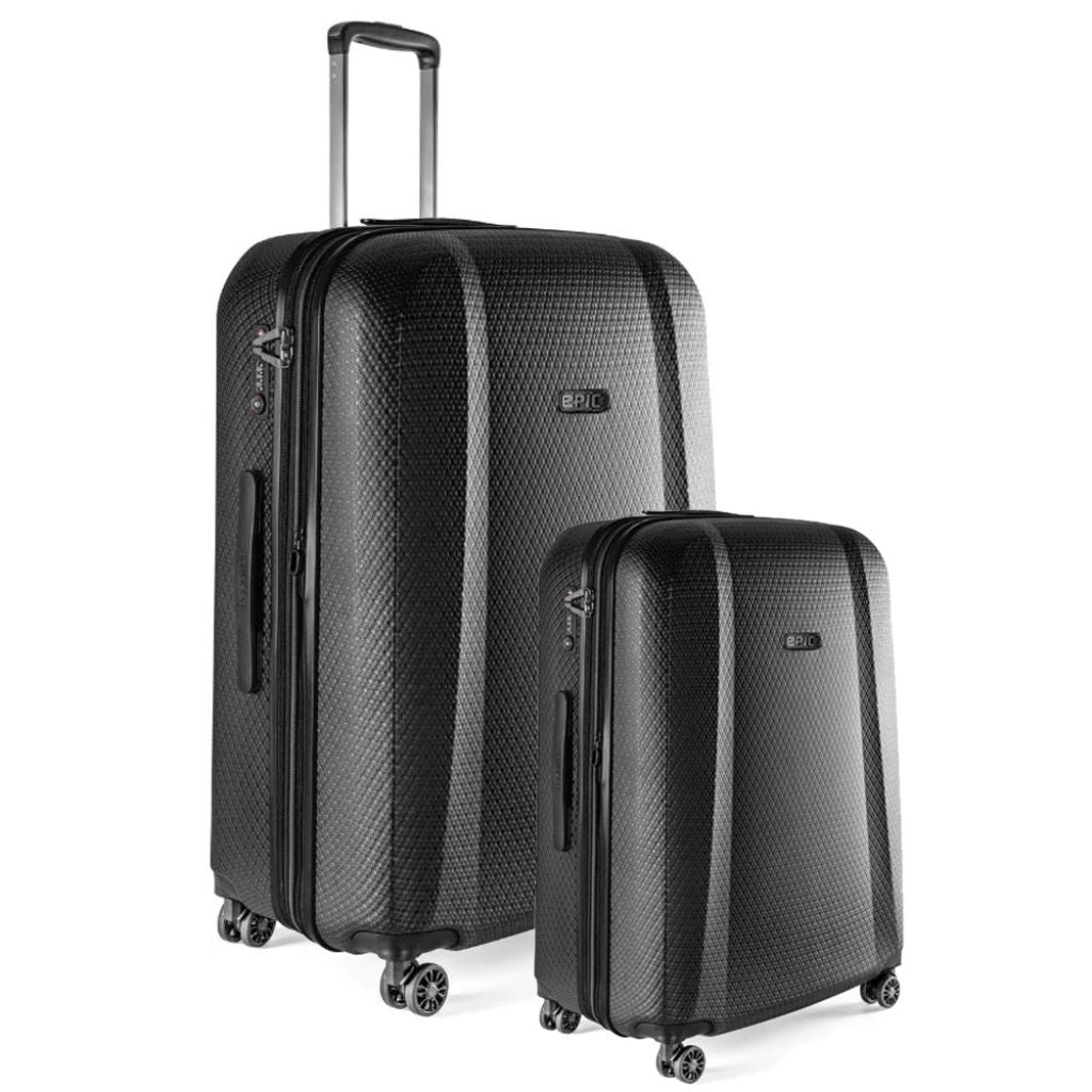 Epic GTO 5.0 2-Piece Hardside Luggage Set - Durable Carry-On & Check-In Suitcase Combo in Frozen Black for Travel & Business Trips