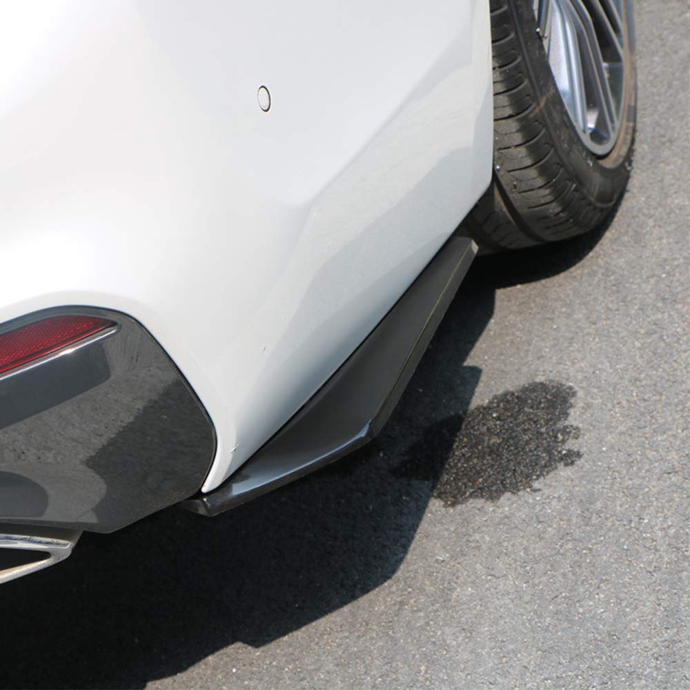 2Pcs Universal Car Rear Bumper Lip Diffuser Splitter & Front Bumper Canard Protector Body Kit with Side Skirt Spoiler - Black | Enhance Vehicle Aerodynamics & Style for Sedans, Coupes, Sports Cars