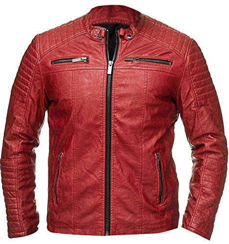 D) Cafe Racer Red Faux Leather