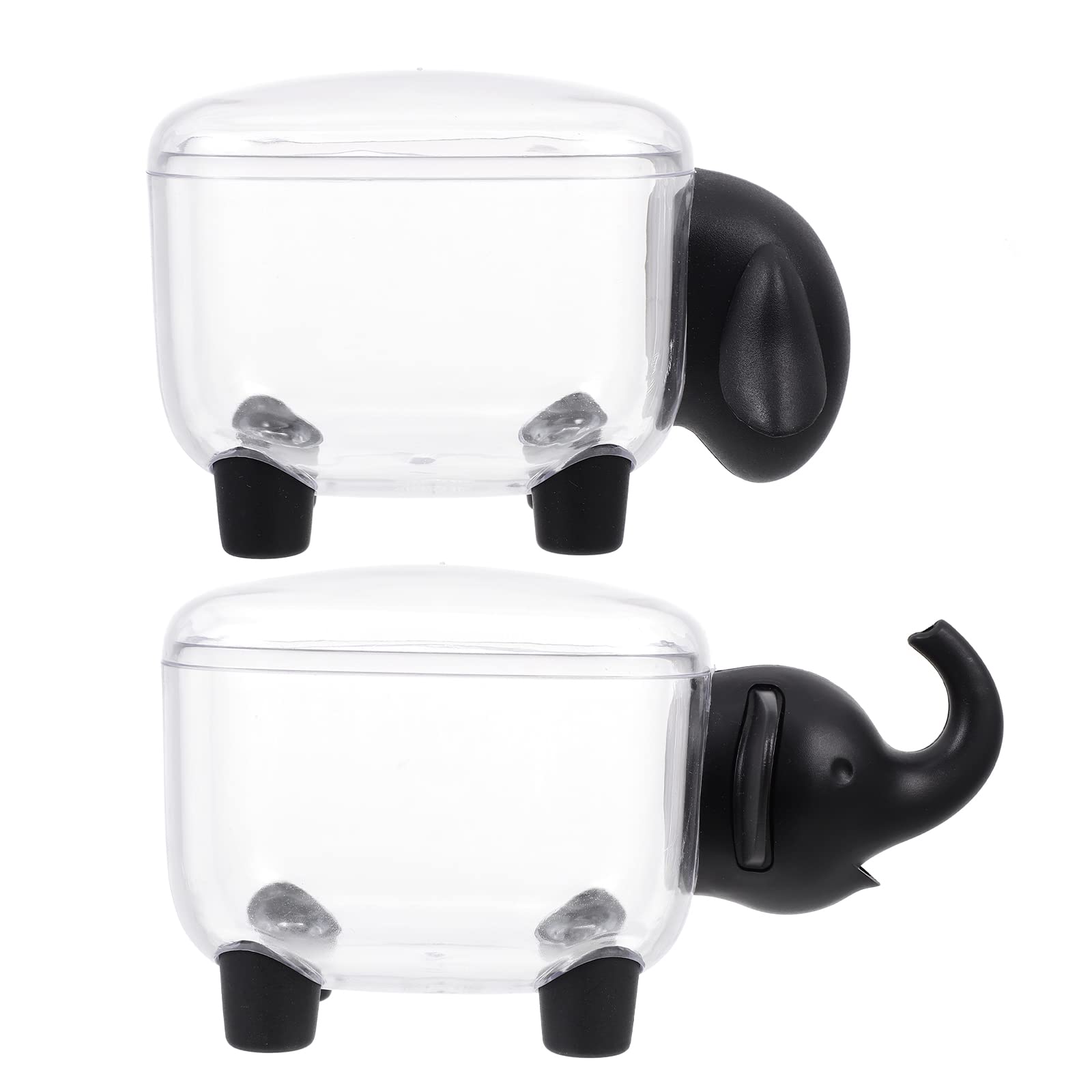 Happyyami 2-Pack Cute Animal-Shaped Cotton Swab Holders & Toothpick Storage Box - Hygienic Bathroom and Kitchen Organizer for Home Decor