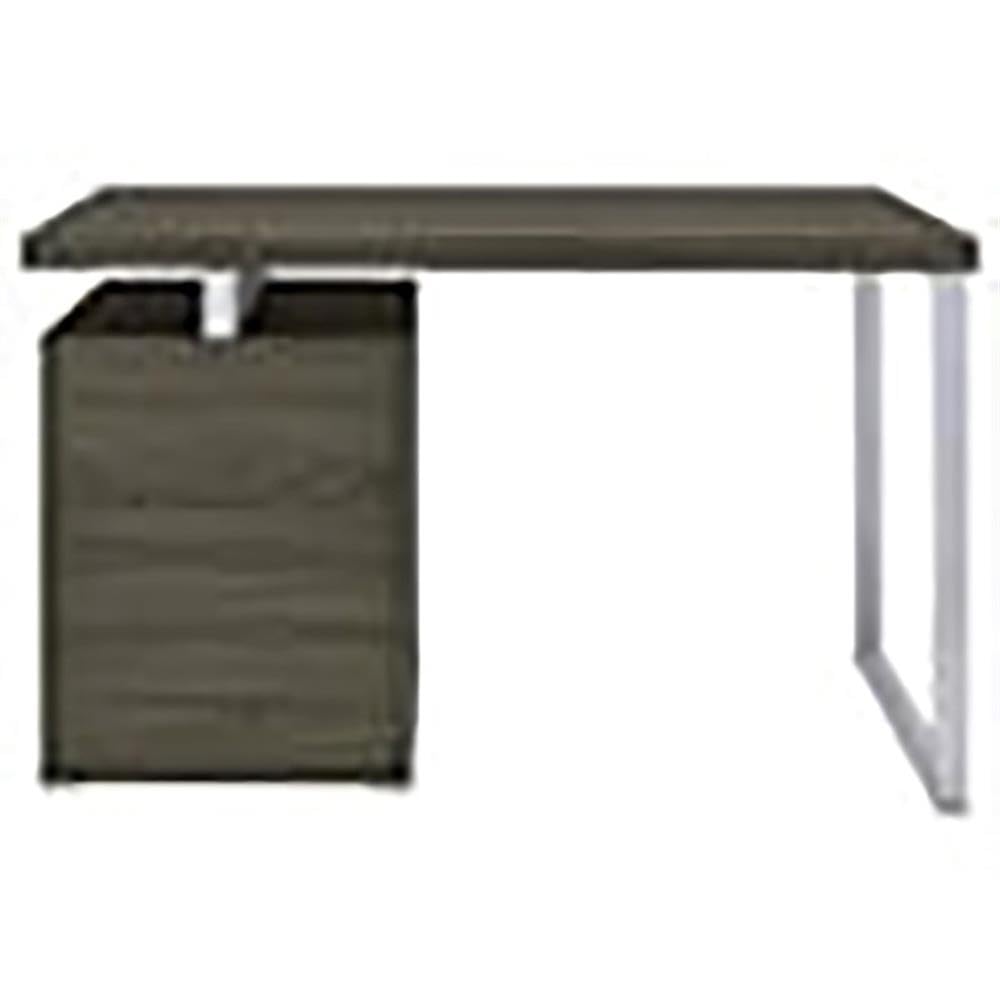 Allora 3-Drawer Modern Wooden Office Desk in Weathered Gray/Silver - Stylish Home Office Furniture for Small Spaces & Remote Work
